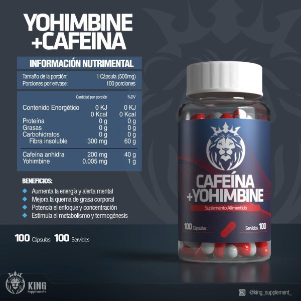 YOHIMBINE + CAFEÍNA - 100 Cápsulas