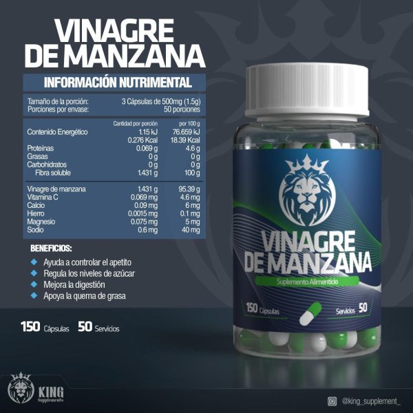 VINAGRE DE MANZANA - 150 Cápsulas