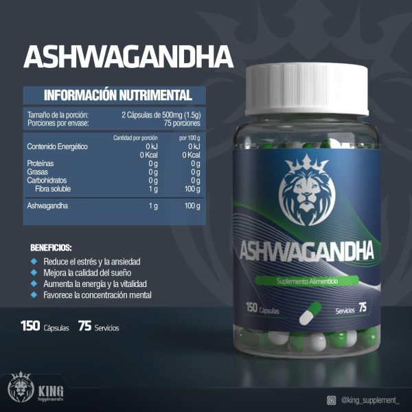 ASHWAGANDHA - 100 Cápsulas
